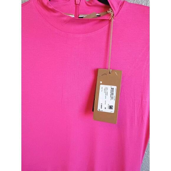 Hugo Boss Ellira Mock Neck Midi Dress Color Flamingo Size XSmall NWT - Picture 7 of 8